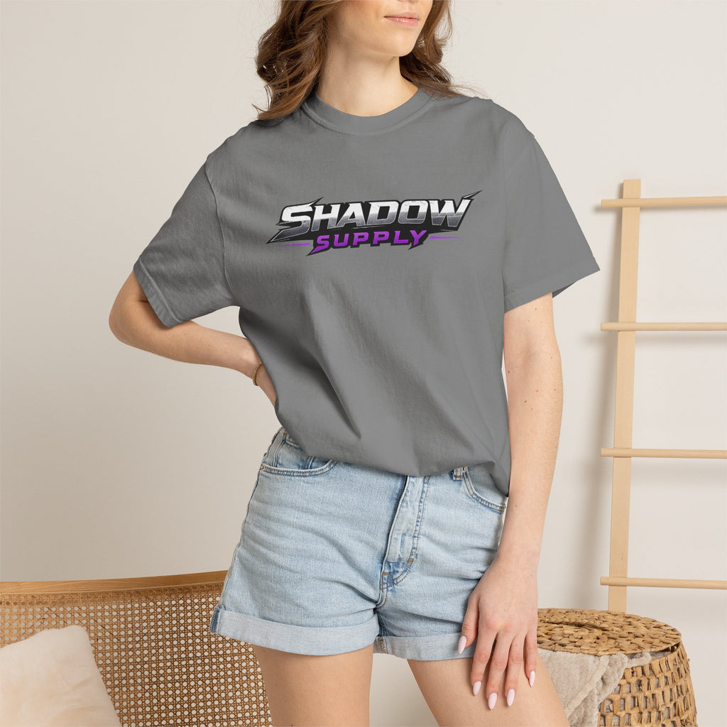 Shadow Supply Logo T-Shirt – Retro Racing Graphic Tee with Back Skull