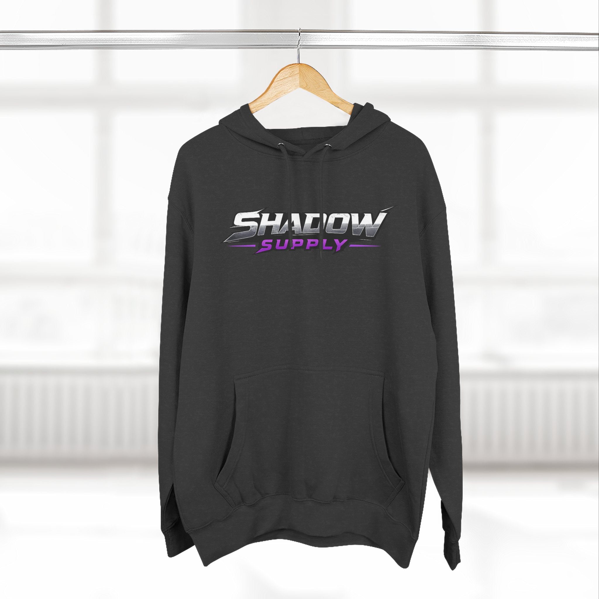 Shadow Supply Fleece Hoodie – Minimal Raven Logo Pullover