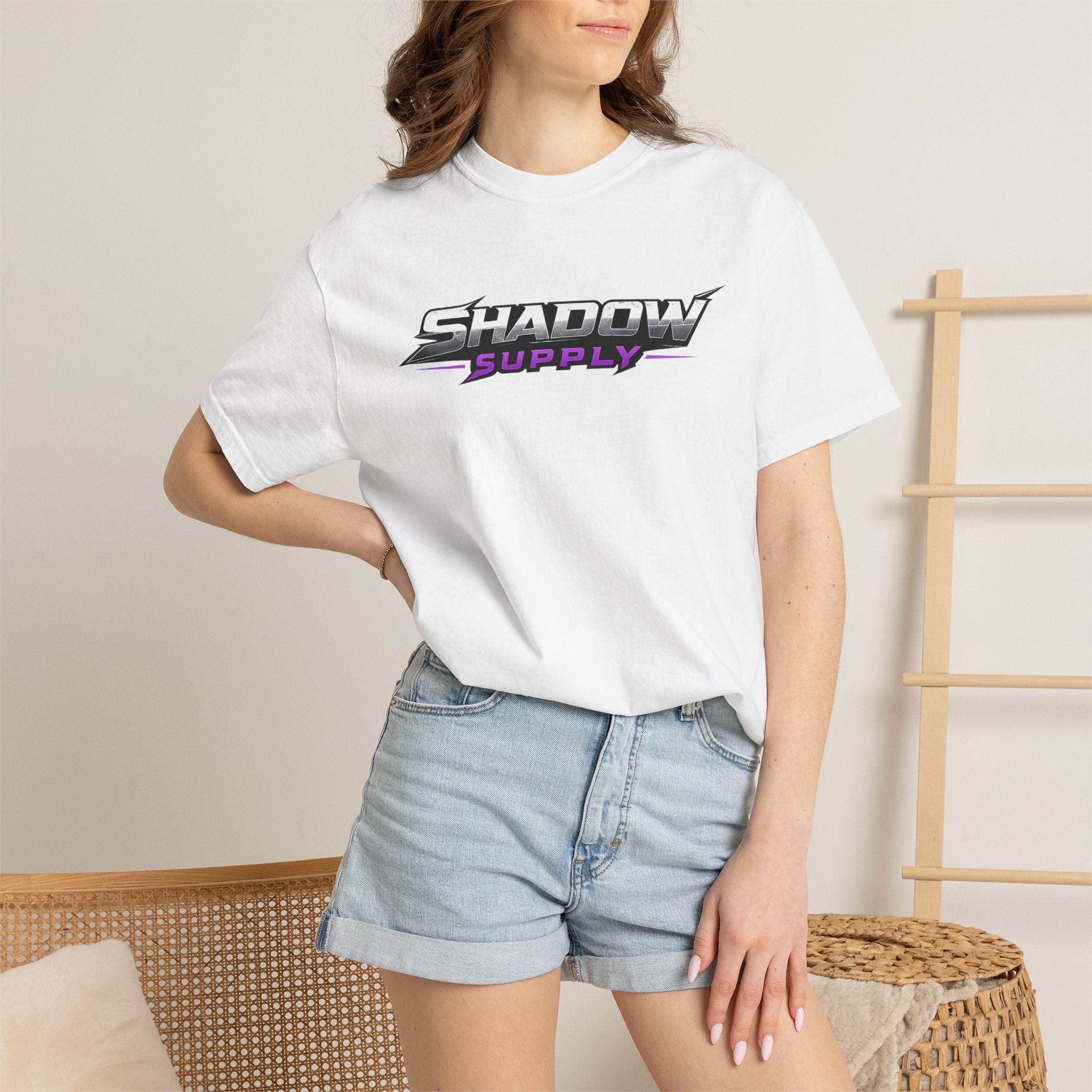 Shadow Supply Logo T-Shirt – Retro Racing Graphic Tee with Back Skull