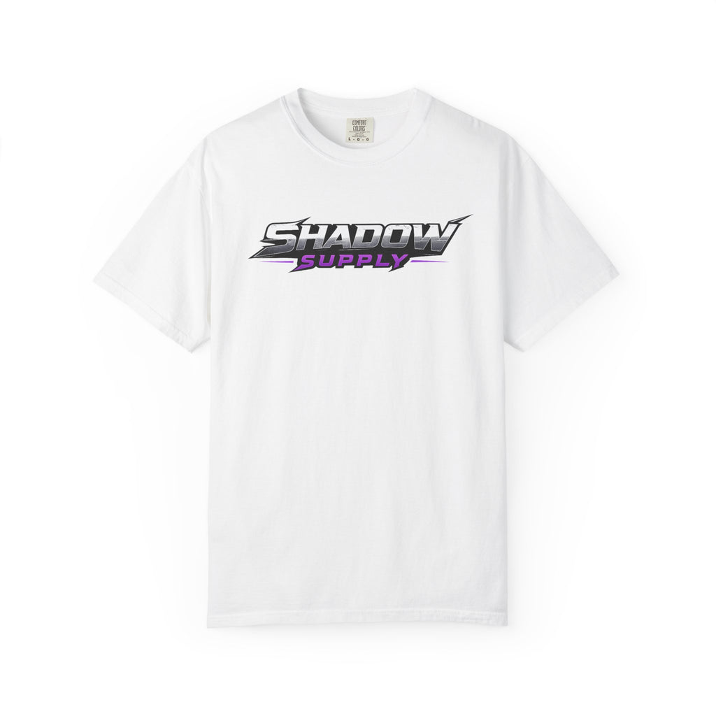 Shadow Supply Logo T-Shirt – Retro Racing Graphic Tee with Back Skull