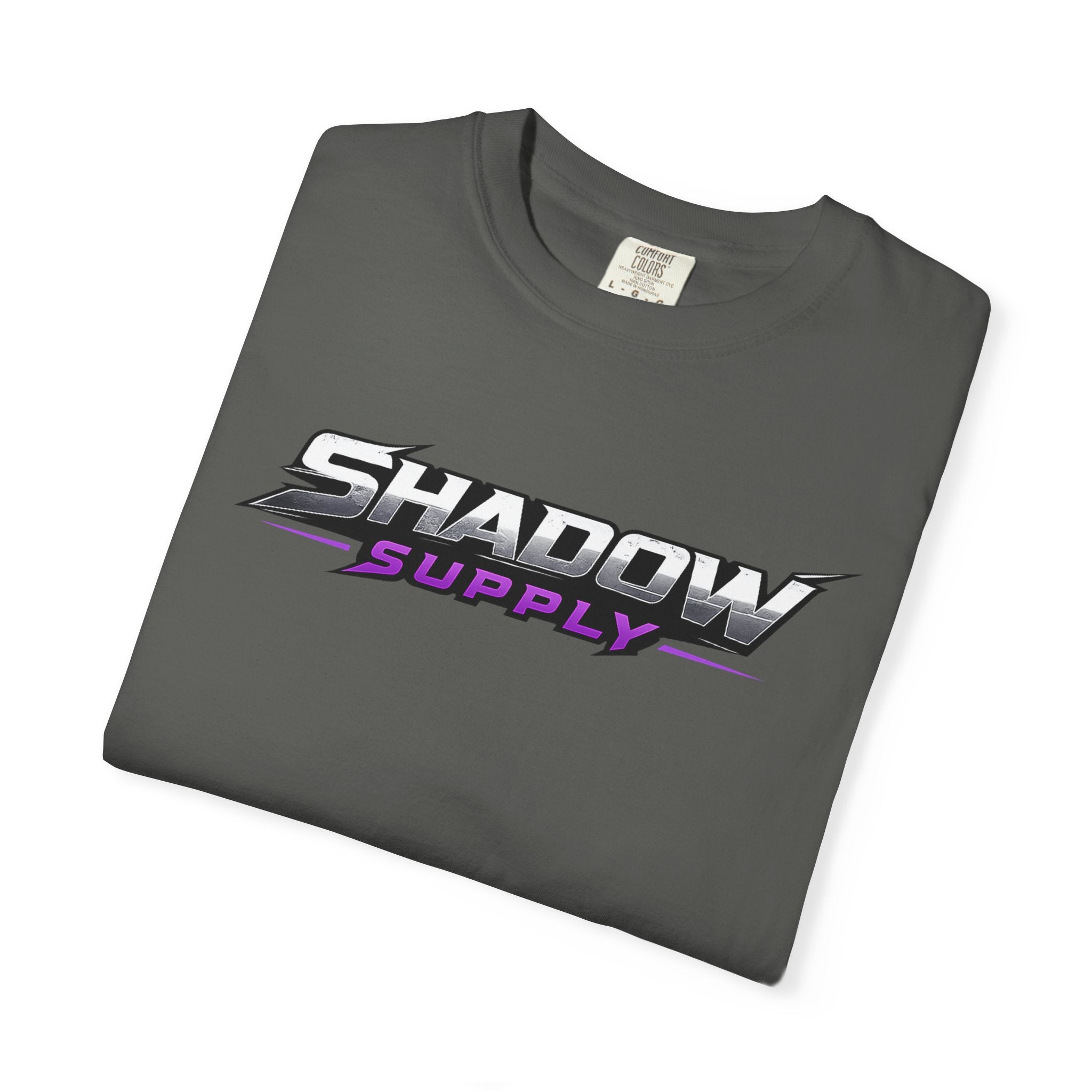 Shadow Supply Logo T-Shirt – Retro Racing Graphic Tee with Back Skull